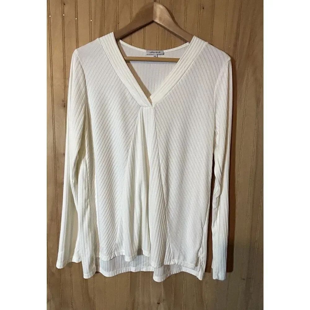 White Birch Solid Knit Top Size Medium Ivory